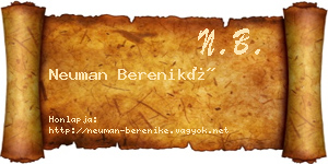 Neuman Bereniké névjegykártya
